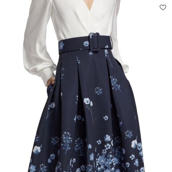 SACHIN & BABI Zoe Belted Gown, Ivory/Blue, Size 6, NWT - Picture 5 of 14